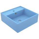 vidaXL Razkošen umivalnik kvadraten mat svetlo moder 41x41 cm keramika | Shoptok.si