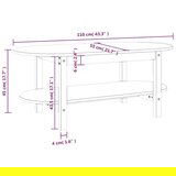  Stolić za kavu 110 x 55 x 45 cm od masivne borovine | shoptok.hr