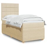 vidaXL Krevet s oprugama i madracem krem 90 x 200 cm od tkanine | shoptok.hr