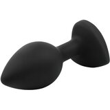 Sunfo - Silikonski analni dildo s kamnom v obliki srca (črno-bel) | Shoptok.si
