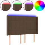  Posteljno vzglavje temno rjavo 147x16x118/128 cm blago, (20951758) | Shoptok.si