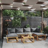 The Living Store Vrtna sedežna garnitura z blazinami 7-delna trden akacijev les - Vrtna Garnitura, (21478959) | Shoptok.si