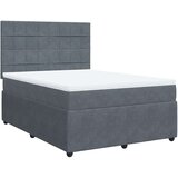 vidaXL Krevet s oprugama i madracem tamnosivi 160x200 cm baršunasti | shoptok.hr
