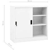vidaXL uredski ormarić s kliznim vratima bijeli 90x40x90 cm čelični | shoptok.hr