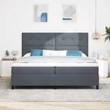  LED Box Spring Krevet Tamno siva 200 x 200 cm Baršun | shoptok.hr