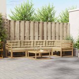  Set vanjskih sofa 6 kom. Bijela i bež Poliester | shoptok.hr