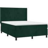  box spring s madracem LED tamnozeleni 140x190 cm baršun | shoptok.hr