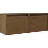 Furnova Stenska omarica 2 kosa medeno rjava 40x30x50 cm trdna borovina, (21950048) | Shoptok.si