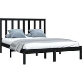  Posteljni okvir črn iz trdne borovine 140x190 cm, (20684765) | Shoptok.si