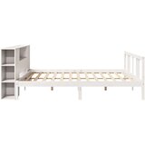 vidaXL Knjižna postelja brez vzmetnice bela 200x200 cm trdna borovina | Shoptok.si