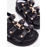 Boto Girls sandals with golden detail black Lunessa | Shoptok.si