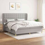  Box spring postelja z vzmetnico svetlo siva 200x200 cm blago, (20851592) | Shoptok.si