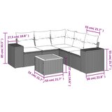  6-dijelni set vrtnih sofa s jastucima bež od poliratana | shoptok.hr