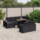  The Living Store Vrtna sedežna garnitura 11-delna z blazinami črn poli ratan - Vrtna Sedežna Garniture, (21465435) | Shoptok.si