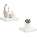  Plutajuće zidne police 2 kom bijele 23 x 23,5 x 3,8 cm MDF | shoptok.hr