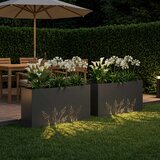  Vrtna saksija 2 kom. Crna 100 x 30 x 49 cm Čelična vrata | shoptok.hr
