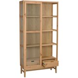 Rowico Vitrina v hrastovem dekorju z drsnimi vrati v naravni barvi 100x203 cm Hazelton – | Shoptok.si