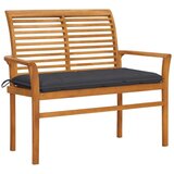  Klop z antracitno blazino 112 cm trdna tikovina | Shoptok.si