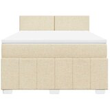  Krevet s oprugama i madracem krem 140 x 190 cm od tkanine | shoptok.hr