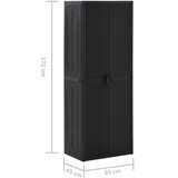  Vrtni ormarić za pohranu crni 65 x 45 x 172 cm PP ratan | shoptok.hr