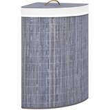 vidaXL Kotna košara za perilo iz bambusa siva 60 L Cene