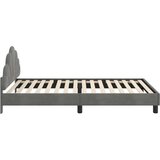  Otroški posteljni okvir z vznožjem Temno siva 80 x 200 cm Žamet, (5000104782) | Shoptok.si