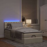 vidaXL Otomanski okvir kreveta s madraca krem 90x190cm od tkanine | shoptok.hr
