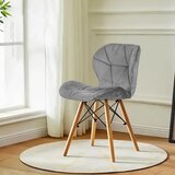 LEMON Set trpezarijskih plišanih stolica 4 kom Freja siva 25-KS012SET | Eponuda.com