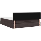vidaXL Otomanski krevet s madracem i LED tamnosmeđi 180x200 cm tkanine | shoptok.hr