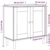 vidaXL Komoda SENJA smeđa izgled ratana 80x35x80 cm masivna borovina | shoptok.hr