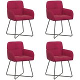vidaXL Jedilni stoli 4 pcs Žamet Vinorodna rdeča 59 x 56,5 x 86 cm, (5000296848) | Shoptok.si