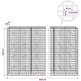  Gabion s žicom debljine 3,5 mm i mrežom 5x10 cm 800x20x200 cm | shoptok.hr