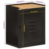 vidaXL Kopalniška omarica 40x30x50 cm železo in trden mangov les | Shoptok.si