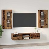  Set TV komoda Zidne FLORIN 3 pcs Staro drvo Konstruirano drvo | shoptok.hr