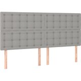 Maison Chic Posteljno vzglavje - Vzglavna omarica 4 kosa svetlo siv 80x5x78/88 cm blago, (22077547) Cene