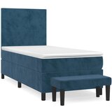 The Living Store Box spring postelja z vzmetnico temno moder 90x190 cm žamet - Box Spring Postelja, (21489662) | Shoptok.si