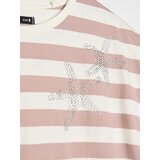 Sinsay Pamučna prugasta majica s ukrasnim kamenčićima u obliku zvijezda | shoptok.hr