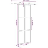  Klizna vrata s priborom 76 x 205 cm kaljeno staklo i aluminij | shoptok.hr