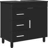  Kupaonski Lavabo - Umivaonik s sudoperom s ladicama Crna 60 x 35 x 60 cm | shoptok.hr