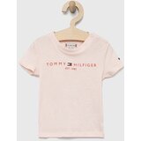 Tommy Hilfiger Otroška bombažna kratka majica roza barva | Shoptok.si