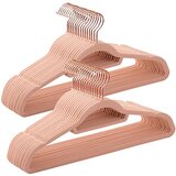 Songmics Žametni obešalniki, set 30 obešalnikov za oblačila, nedrseči, s prečko in kavljem iz rožnatega zlata, prostorsko varčni, debelina 0,6 cm, dolžina 43,5 cm, za obleke, svetlo roza CRF21PK30, (21298198) Cene