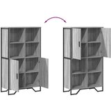 vidaXL Visoka omara siva sonoma 79,5x35,5x137,5 cm inženirski les | Shoptok.si