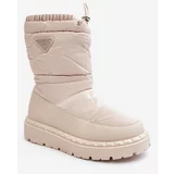 Kesi Women's snow boots with thick soles, light beige Luretto