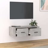 vidaXL Viseći TV ormarić siva boja betona 80x36x25cm konstruirano drvo | shoptok.hr