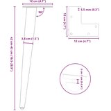 Noge za klub stolić konusnog oblika 4 kom antracit 42-43 cm čelik | shoptok.hr