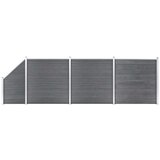 vidaXL set ograda pd WPC-a 3 kvadratne + 1 kosa 619 x 186 cm sivi | shoptok.hr