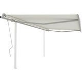 vidaXL Ročno zložljiva tenda s stebrički 4x3 m krem Cene