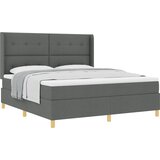 vidaXL postelja s škatlasto vzmetjo z vzmetnico Temno siva 180x200 cm Tkanina, (22082992) | Shoptok.si
