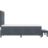  Postelja z vzmetnico z vzmetnico Temno siva 120 x 190 cm Žamet, (5000128588) | Shoptok.si