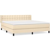  Box spring postelja z vzmetnico krem 180x200 cm blago | Shoptok.si